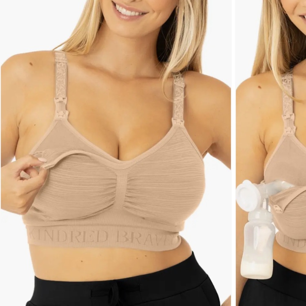 Kindred Bravely Beige Hands Free Nursing and Pumping Bra